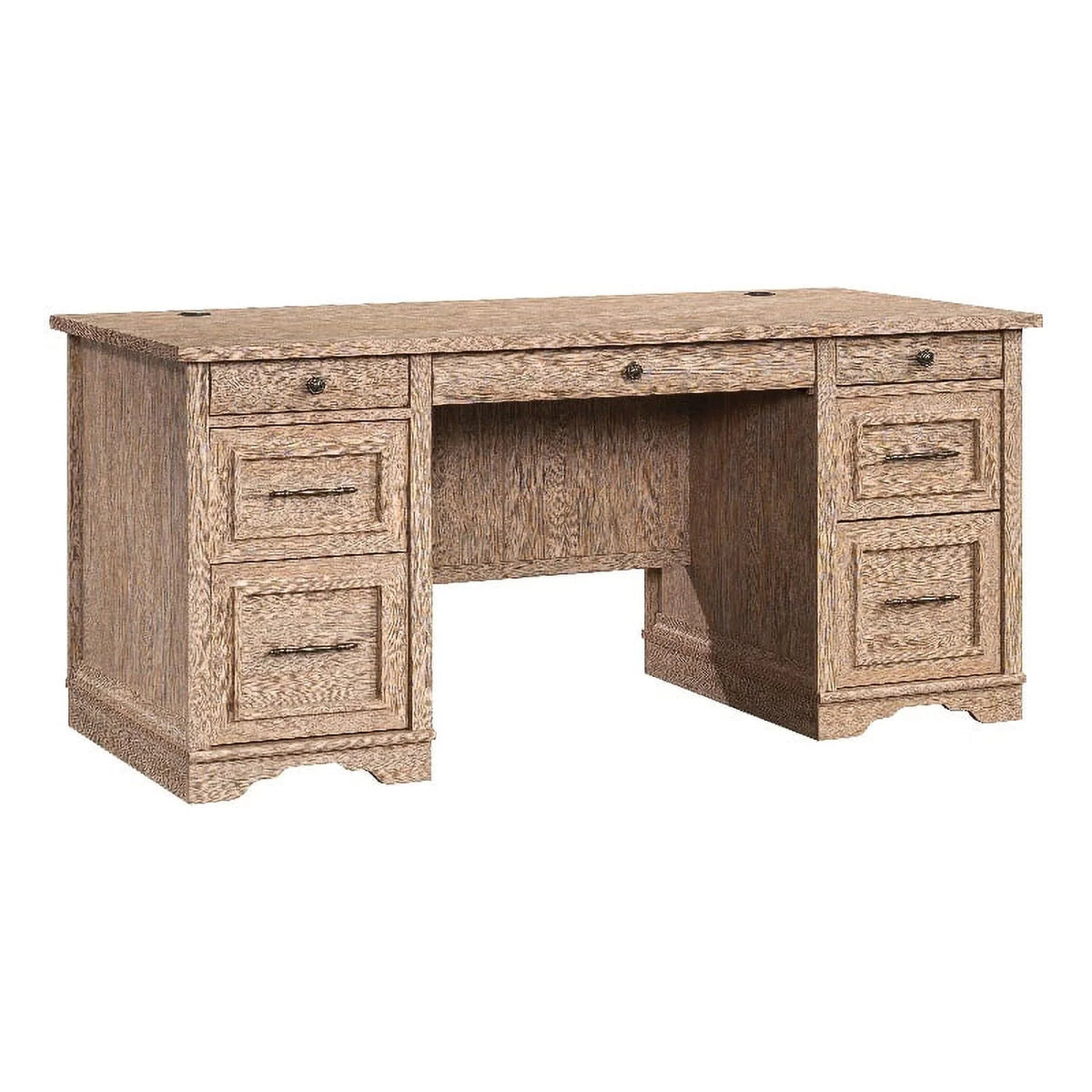 Contemporary Brushed Oak Pedestal Desk T3582