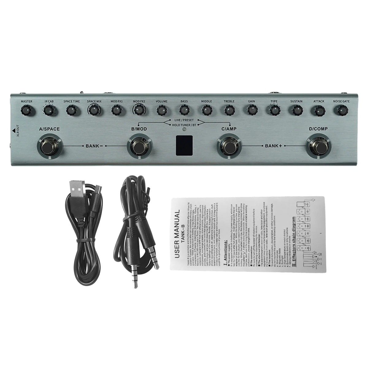 Effects Pedal with 3-Band Equalizers, XLR Balanced Output, and Multiple Delays/Reverbs H51626