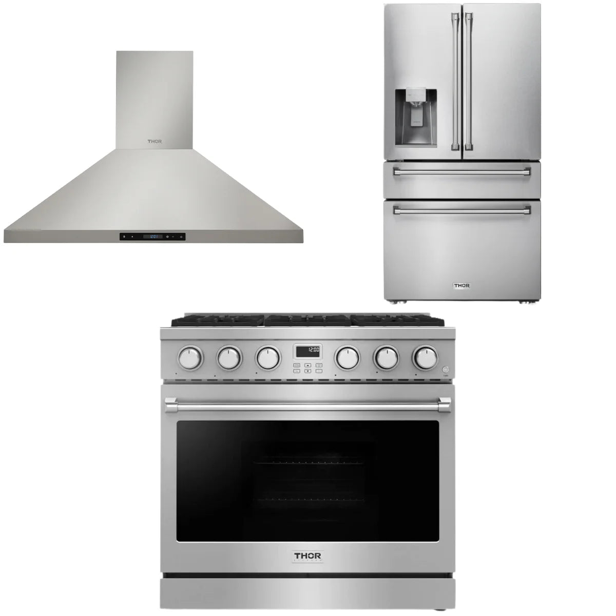 36 Gas Range, Range Hood and Refrigerator W531561