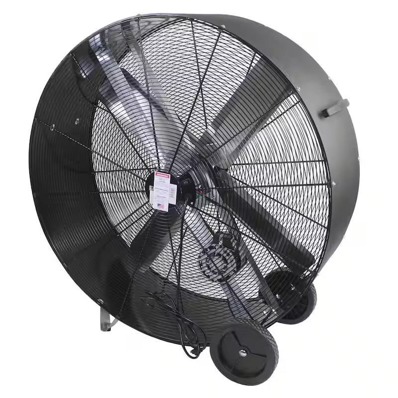 48 In. 2-Speed Belt Drive Drum Fan Black Poly Housing E255807